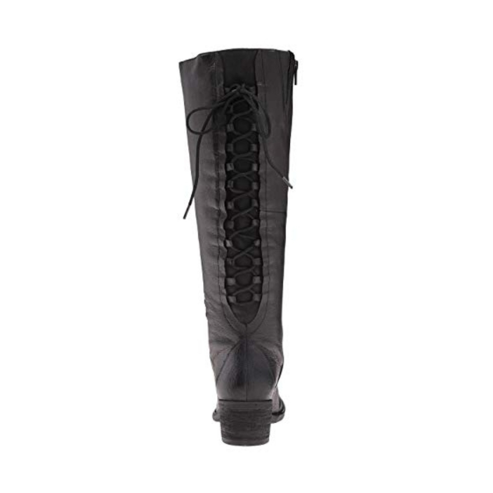 Corset-Style Steve Madden Black Leather Boots - Picture 5 of 8
